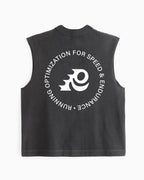 Rose Cut Off Tee - Washed Black