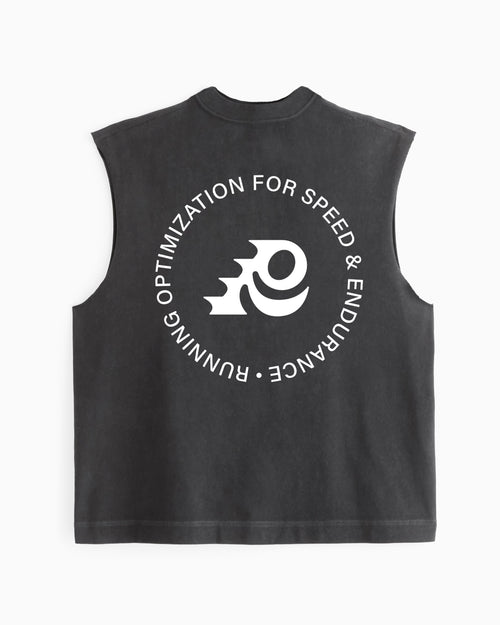 Rose Cut Off Tee - Washed Black