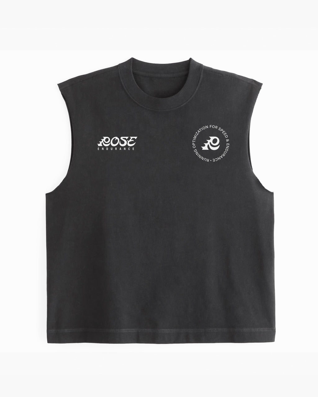 Rose Cut Off Tee - Washed Black