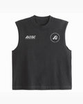 Rose Cut Off Tee - Washed Black