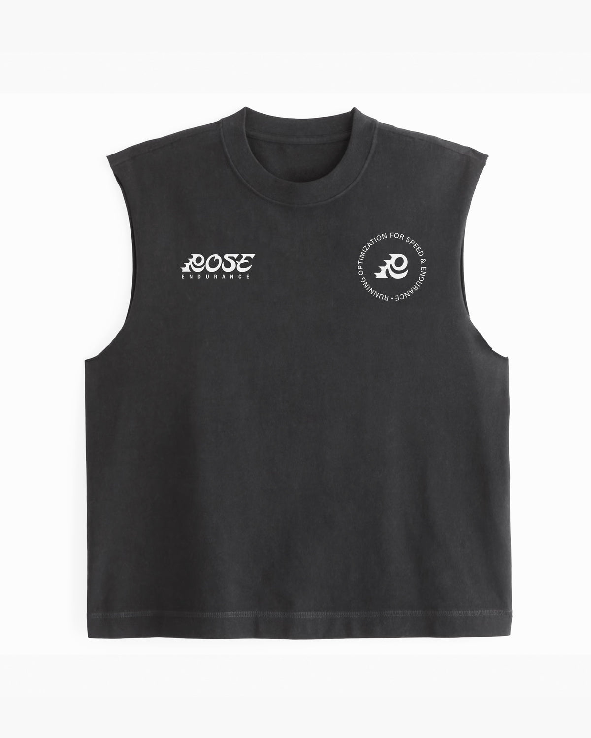 Rose Cut Off Tee - Washed Black